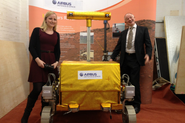 A prototype Mars rover on location at Airbus Defence & Space in Stevenage.