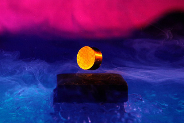 A levitating magnet over a superconductor