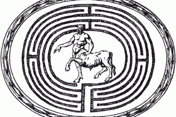 A minotaur in a labyrinth