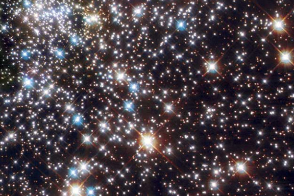 Image of NGC 6397 taken by the Hubble Space Telescope, with evidence of a number of blue stragglers.
