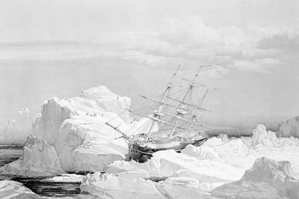 Critical position of HMS Investigator on the north coast of Baring Island, Northwest Territories
