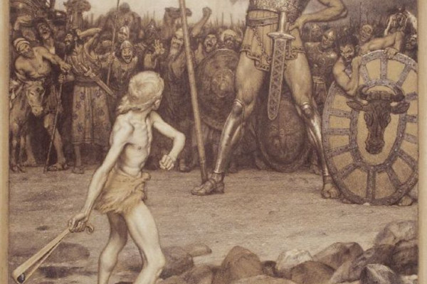 David and Goliath, 1888, Osmar Schindler (1869-1927)