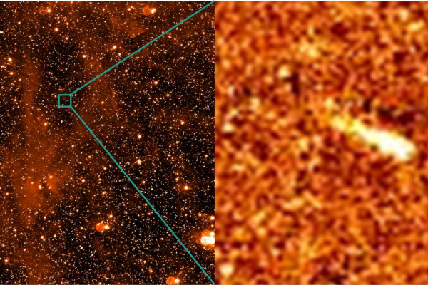  Full field of view of the OSIRIS Narrow Angle Camera, which covers 2.2 degrees on a side, together with a close up on the asteroid collision. The close up is a combined image, comprising of 16 separate images taking almost 4 hours worth of...