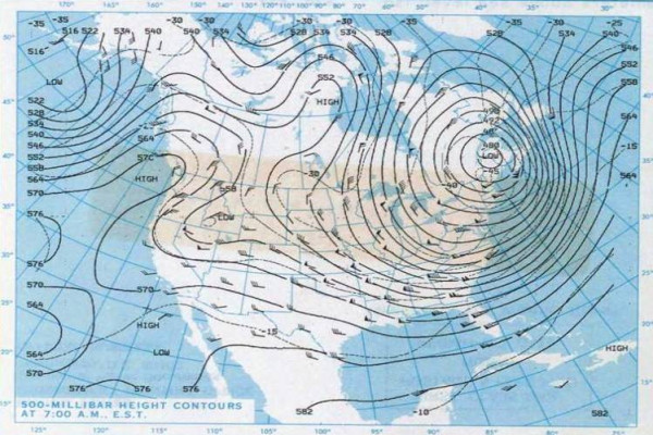 Polar vortex over America in 1985