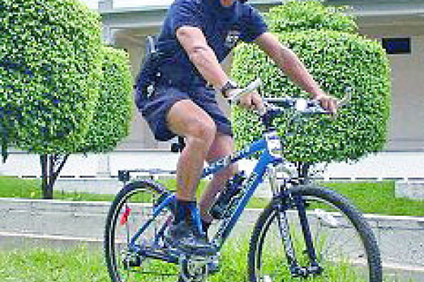 Police officer on a bicycle