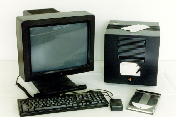 The NeXT Computer used by Berners-Lee as the world's first Web server and also to write the first Web browser, WorldWideWeb, in 1990.