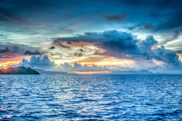 Ocean and an island