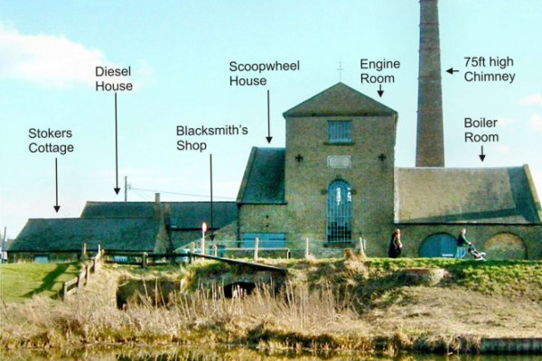 THE EARLIEST AND FINEST EXAMPLE OF A LAND DRAINAGE STEAM ENGINE ERECTED IN 1831 AT STRETHAM, CAMBRIDGESHIRE, UK