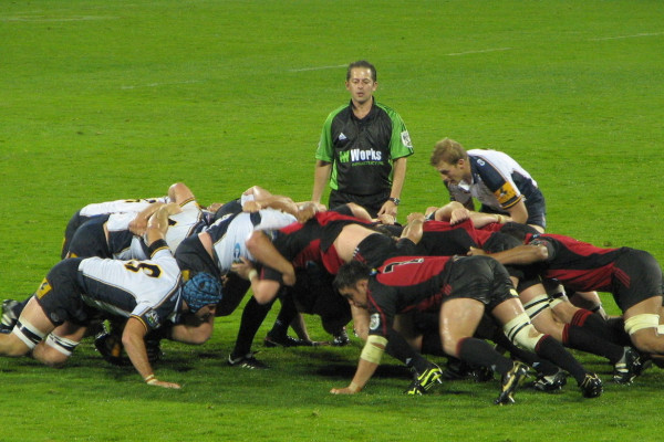 Taken at Jade Stadium, Christchurch, New Zealand. Rugby Super 14, Crusaders vs Brumbies, 12th May 2006. Crusaders won 33-3.