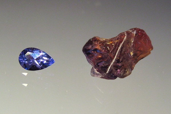 Tanzanite both cut and uncut