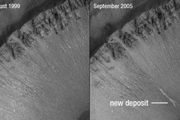 Martian Landslide - first considered to be evidence of liquid water flowing on the surface