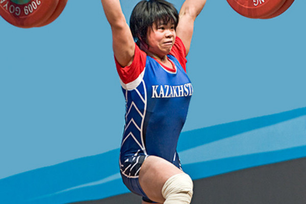 Zulfiya Chinshanlo World Champion 2009 53kg class Kazakhstan photo taken at Goyang City site of 2009 world championships in Olympic Weightlifting