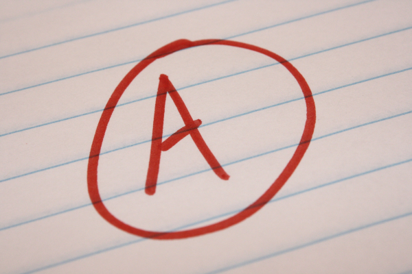 A grade on work