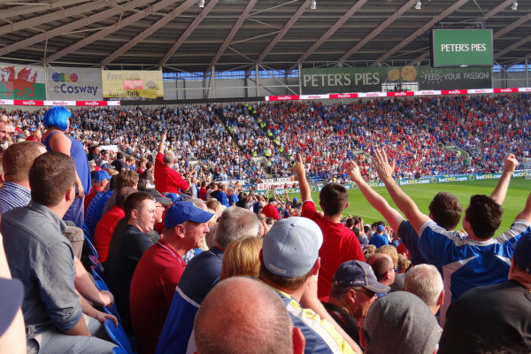 Football Crowd at Cardiff City Stadium
