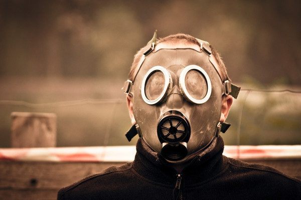 Man in gas mask