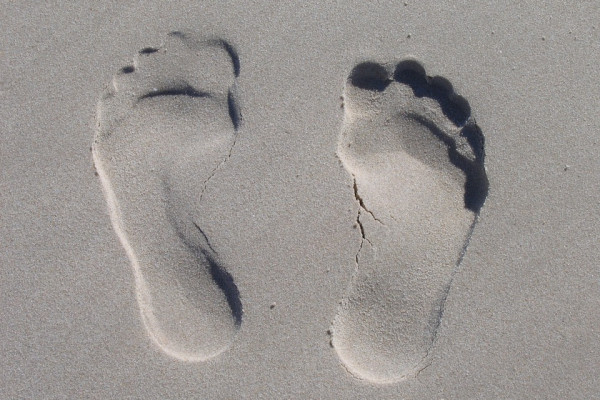 Image of foot print in sand
