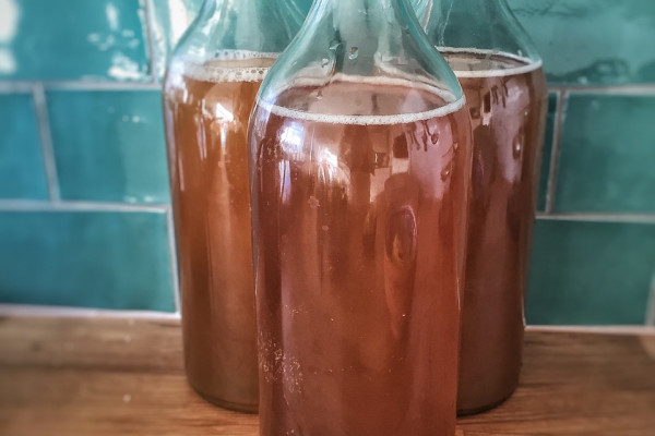 Bottles of kombucha.