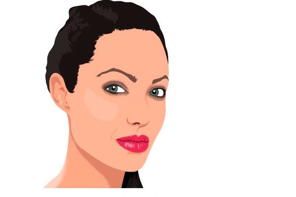 Angelina Jolie drawn in cartoon format