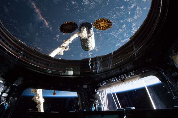 The Cygnus spacecraft containing NASA's Cold Atom Lab, the first facility in orbit to produce clouds of ultracold atoms.