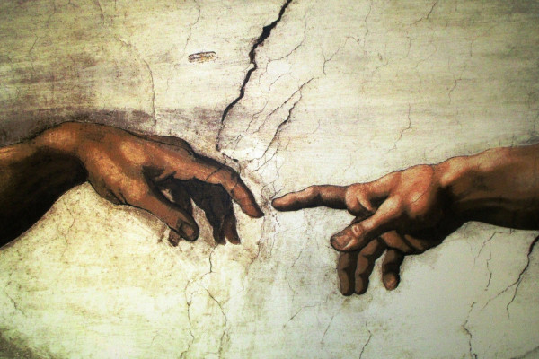 Michelangelo's Creation of Adam mural