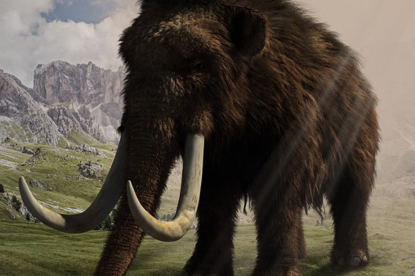 Artist's impression of a woolly mammoth.