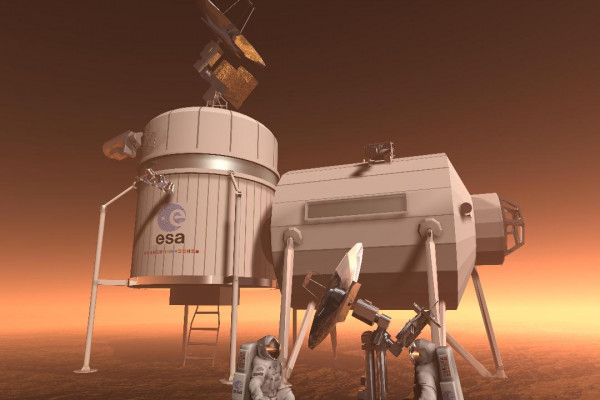 Artist's impression of how humans might live on Mars