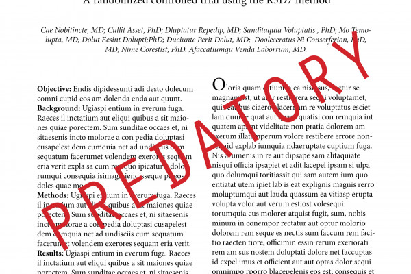 Spoof front-page for a predatory journal