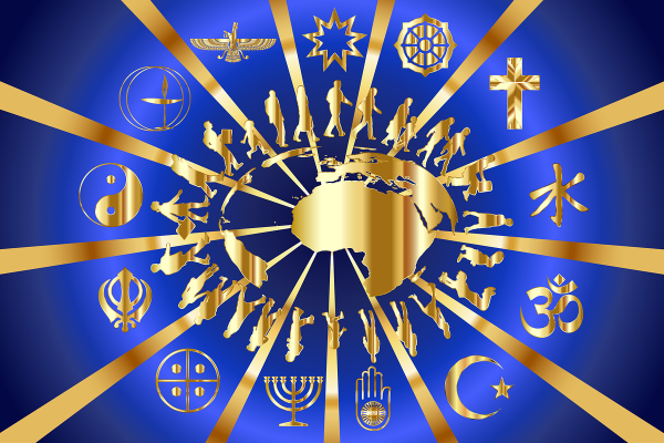 Depiction of all of the world's main religions