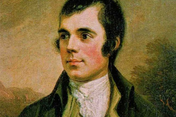 A portrait of the Scots poet Robert Burns.