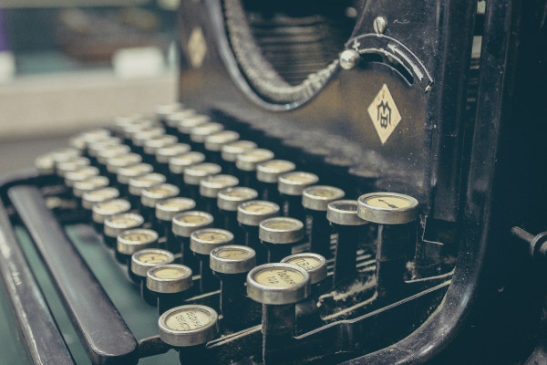 An old-fashioned manual typewriter