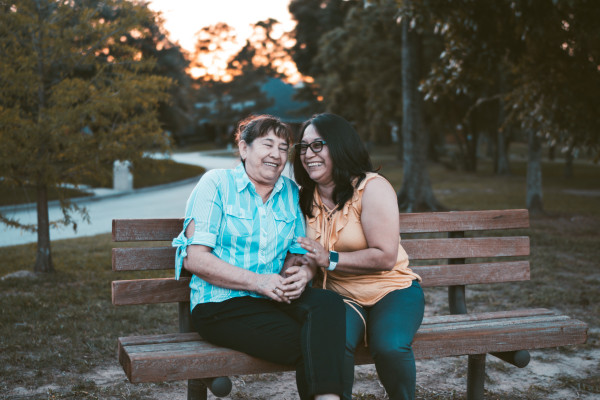 Women on bench