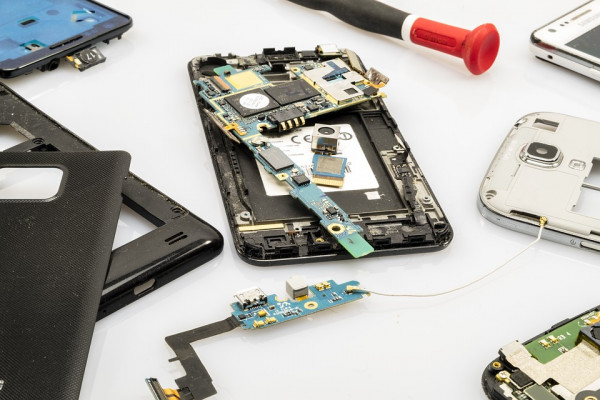 A dismantled smart phone