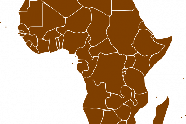 A drawing representing the map of Africa