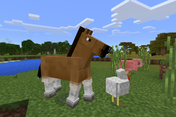 A horse from Minecraft
