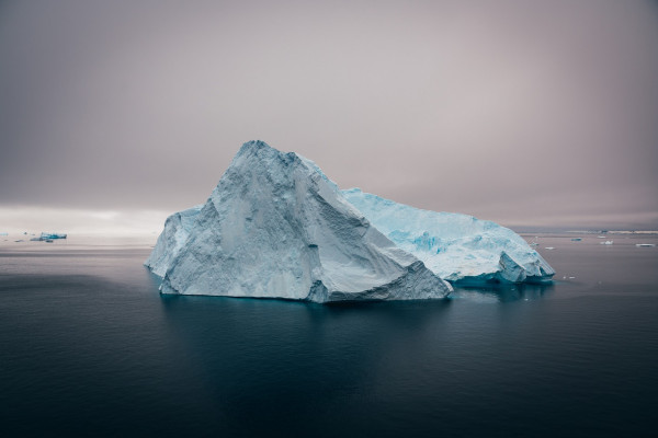 A floating iceberg.