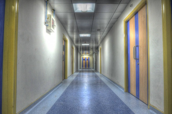  a hospital corridor