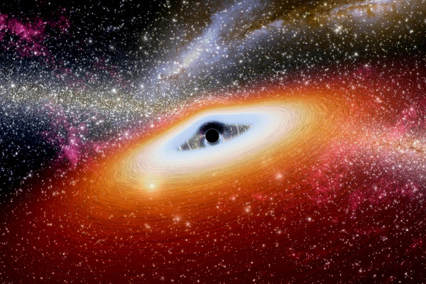 An artist's impression of a supermassive black hole