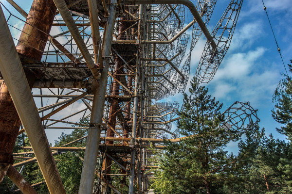 A part of abandoned Pripyat, near Chernobyl.