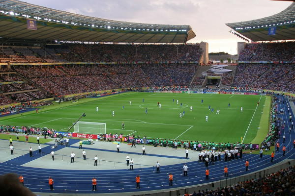 A football stadium