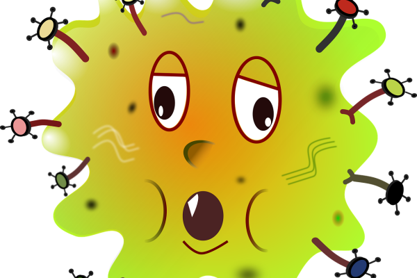 A cartoon microbe