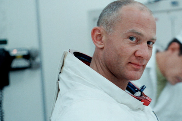 Buzz Aldrin in a still from the film Apollo 11