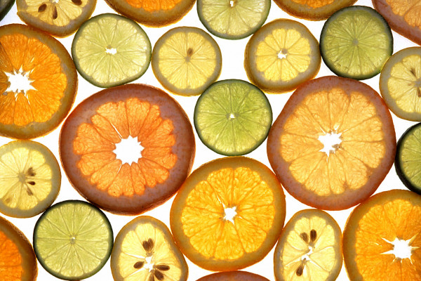 Slices of citrus fruits