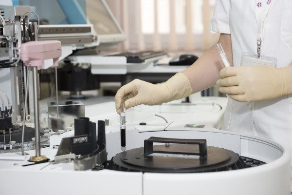 Doctor with blood samples