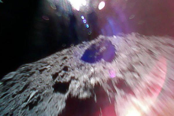 A picture taken by rover MINERVA-II-1 on the surface of asteroid Ryugu