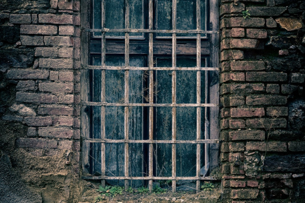 The window of a prison cell