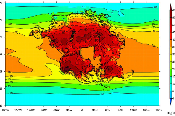 A heat map of the supercontinent