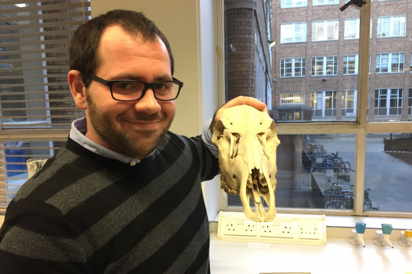 Tom with deer skull