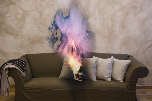 Burning sofa
