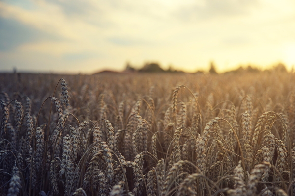 Field of wheat crops
