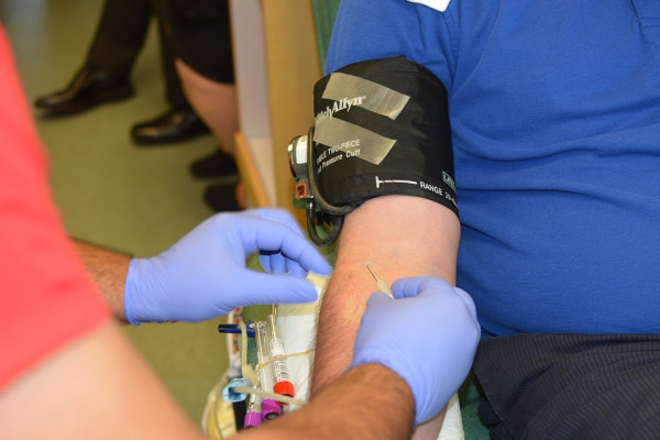 Man giving blood